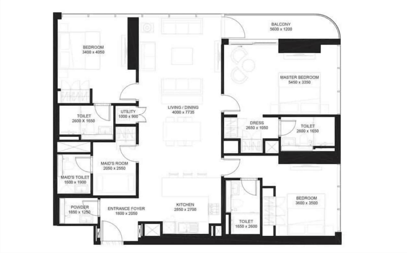 Room 5, Stayshort - 3 Bed in Meydan Sleeps 7 With Skyline Views, Dubai