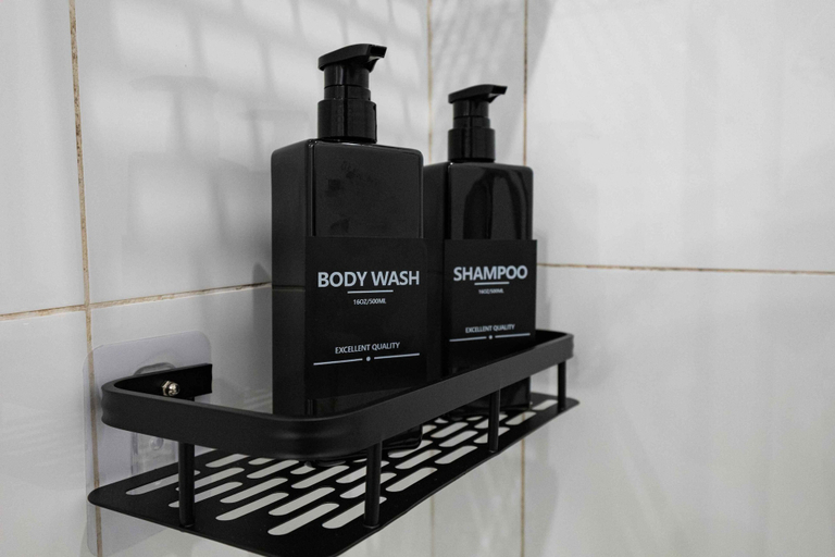 Bathroom amenities, Modern 3BD Apartment with Wide Balcony