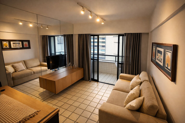 Living area 2, Apê Av. Boa Viagem Praia & restaurantes, Recife