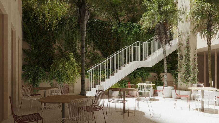 Outdoor dining, Hotel Intelier Malvarrosa Plaza, Valencia