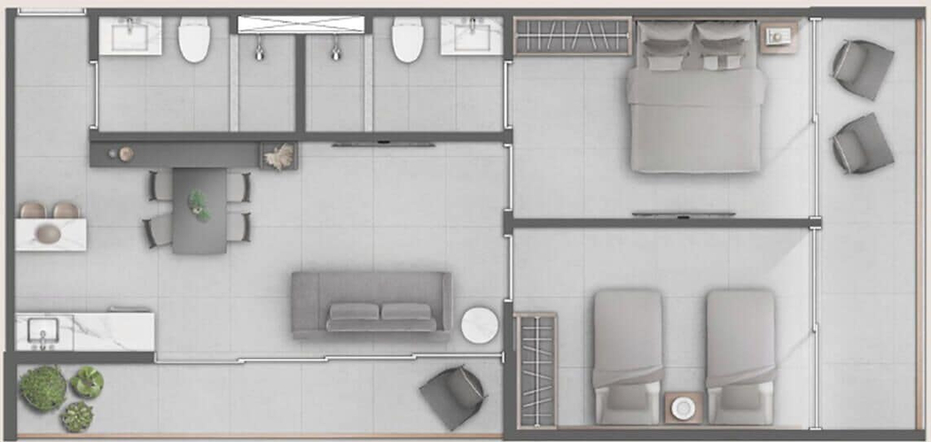 Floor plan, Porto2Life Resort - Praia de Muro Alto, Ipojuca