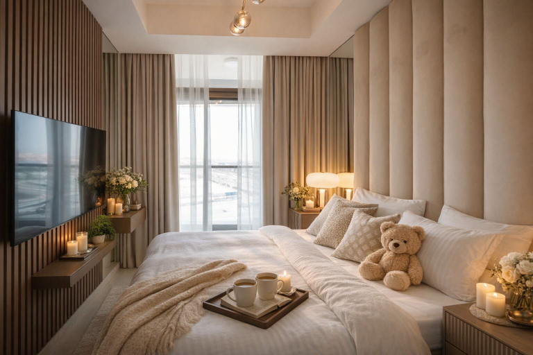 Bedroom, Keyrock Living- Luxe 2BR in Business Bay, Dubai