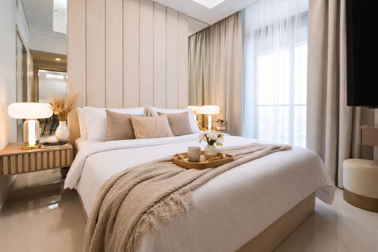 Bedroom, Keyrock Living - Oasis with Balcony View, Dubai