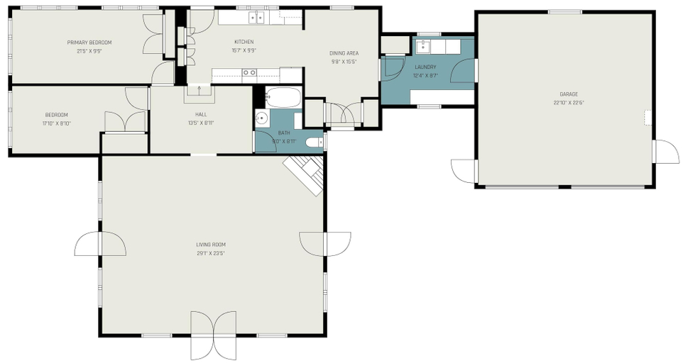 Floor plan, Twin Fawns 2 Bedroom Cabin, Larimer