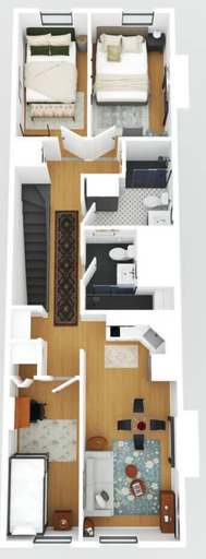 Interior 3, 3 Bedroom Brownstone Near Subway & Columbia Uni, New York