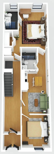 Interior 2, 2BR 2BA in Historic Brownstone Near Subway, New York