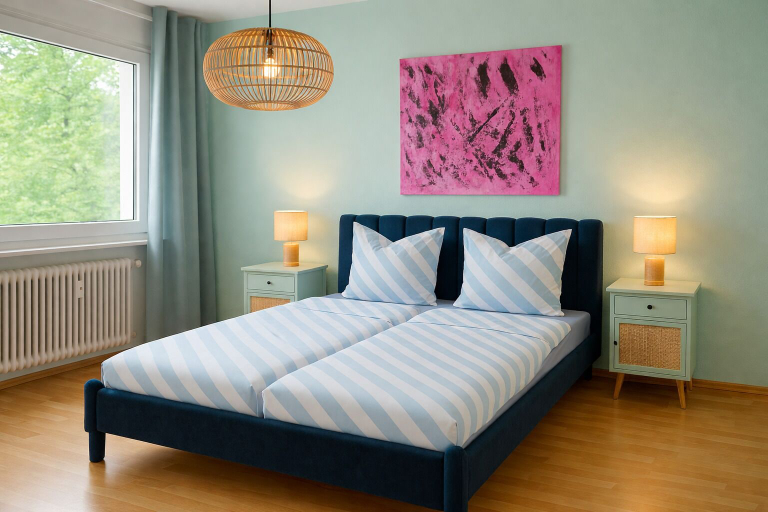 Bedroom 2, Aurora Living – 15 Min Airport | Business Design Apartments, Offenbach am Main