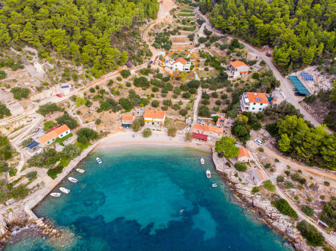 Aerial view 3, Apartment Robinzon Lantana, Jelsa