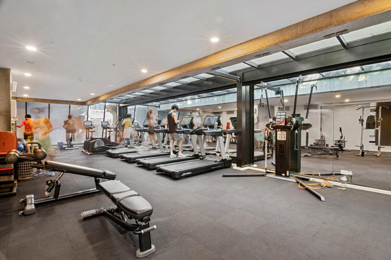 Gym/fitness, 2-Bed High-Rise Apartment with Pool & Gym, Melbourne