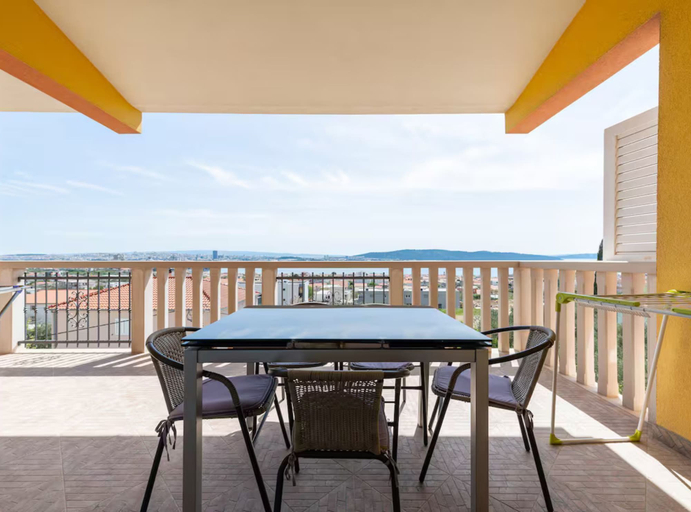 Balcony 5, Villa Ana With Outdoor Pool, Sauna and Hot-tub, Kaštela