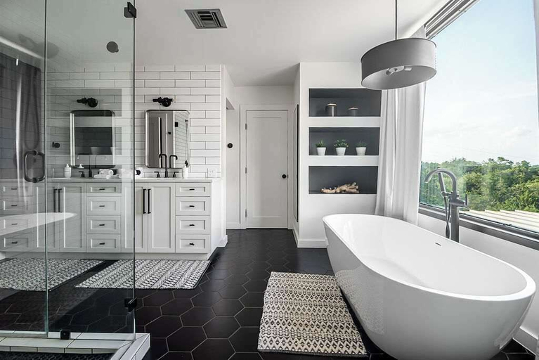 Bathroom 2, Luxury 4-bedroom Container Home, Hot-tub & Firepit, Kendall