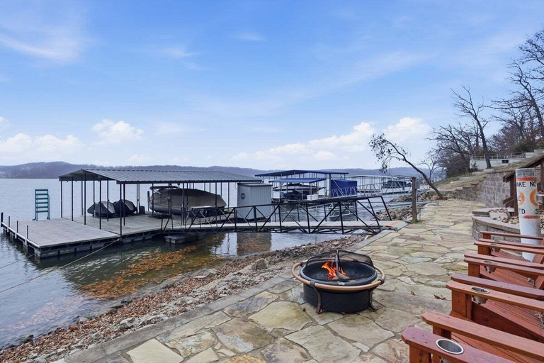 Lake view 2, Lakefront Log Cabin With Private Dock, Two Decks & Cozy Comfort at 35mm in Sunrise Beach, Camden
