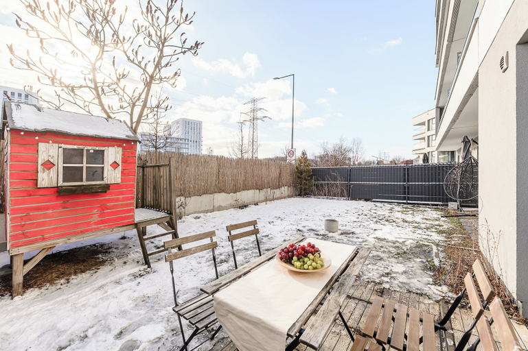 View from room, Lumina Family apartment with patio, Warsaw