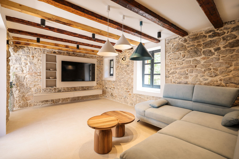 Living area, Apartments Beachfront Pebble, Pašman