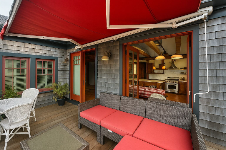 Outdoor dining 5, Magical Post And Beam Loft Downtown Newport! 2 Bedroom Apts, Newport