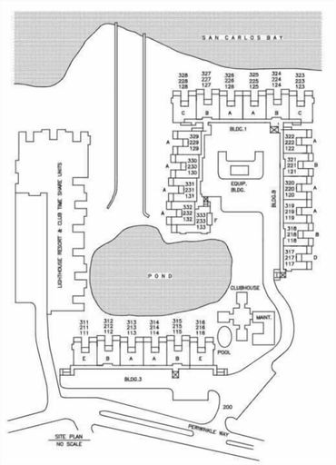 Property map, Lighthouse Point 222 3 Bedroom Condo, Lee