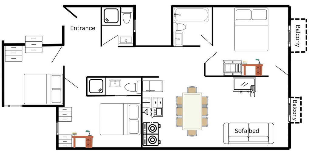 Room 2, Exceptionnel 3 Chambres Balcon Carr d or A3b129, Alpes-Maritimes
