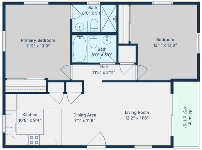 Floor plan, Seashells Unit 33 2 Bedroom Condo, Lee