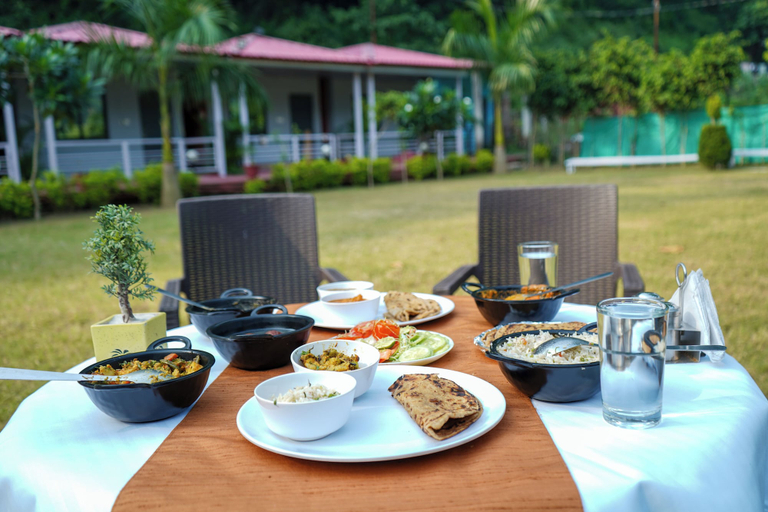 Outdoor dining 2, Ekantam Riverside Resort, Garhwal
