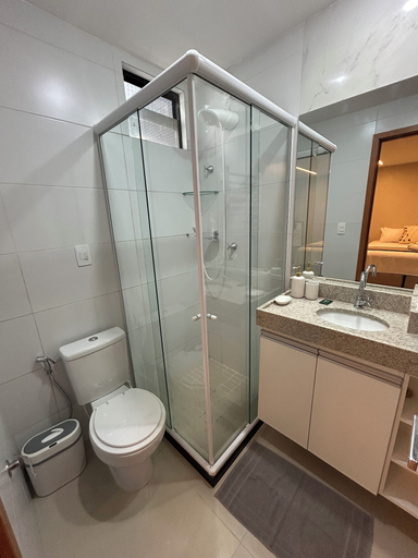 Bathroom, Melhores Flats - Espaçoso pé na areia, João Pessoa