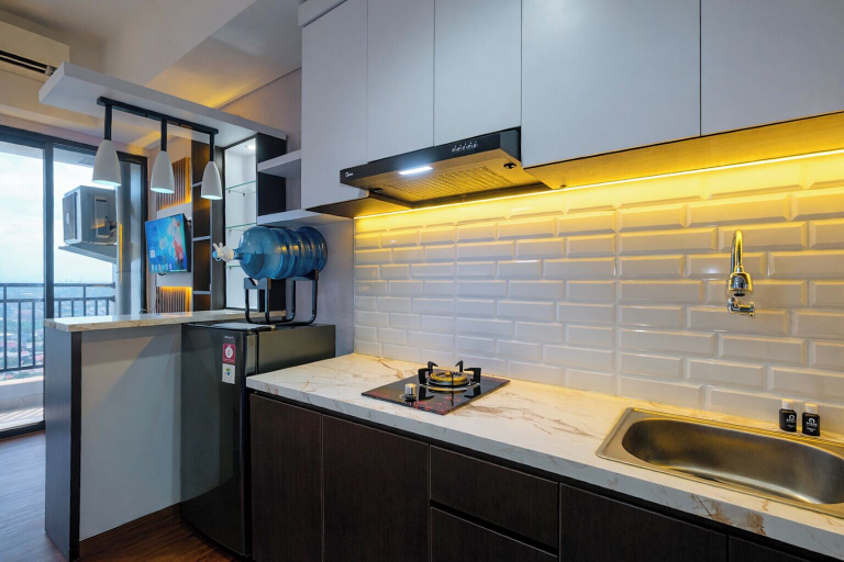 Private kitchen, Urban Living Studio At Lrt City Bekasi Apartment, Bekasi