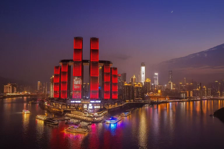 City view from property 3, Chongqing City Center River View B&B, Chongqing