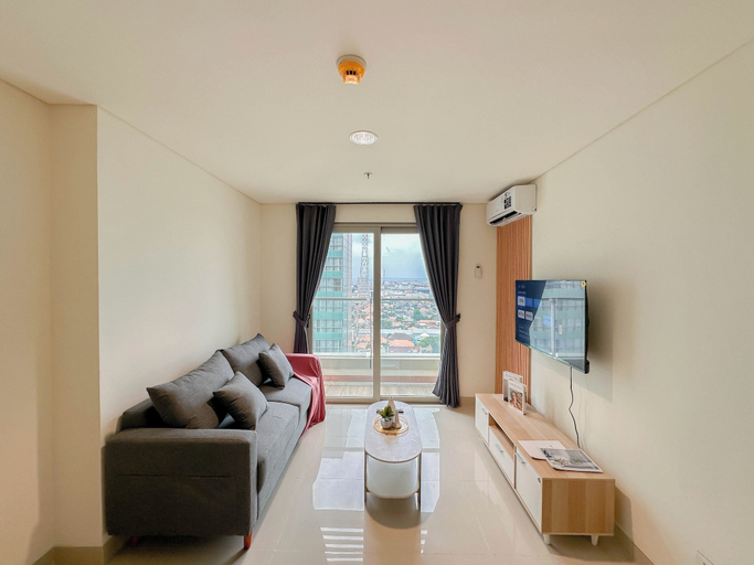 Living room, Spacious 1Br With City View At Praxis Apartment, Surabaya