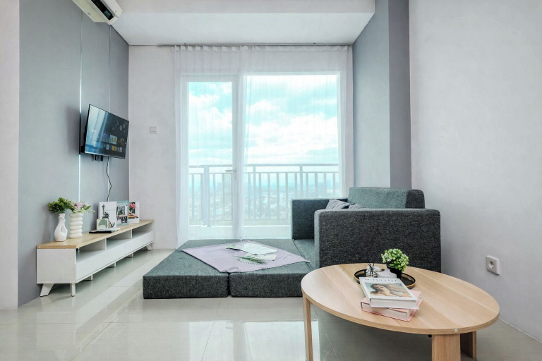 Living area 5, 2Br Apartment With Service Room And Sofa Bed At Woodland Park Residence, Jakarta Selatan
