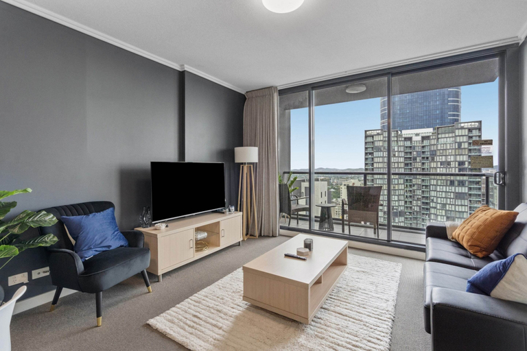 Living room 4, Bright 1-bed Retreat in Charlotte Towers, Brisbane