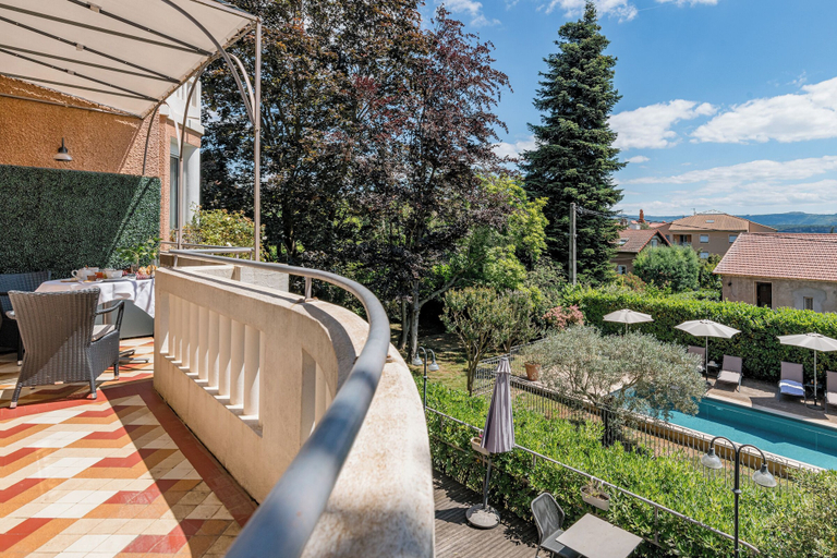 Balcony view, Villa Elisa. M, Ardèche