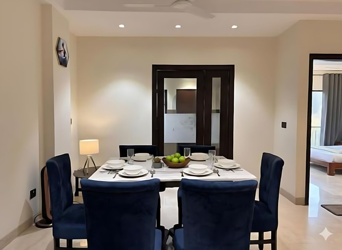 Dining, Fortune Home Service Apartment 3BHK J-130, Delhi