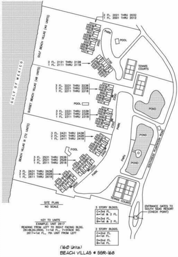 Property map, Beach Villas 2514 2 Bedroom Condo, Lee