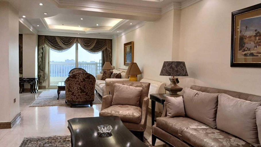 Living area 2, The Nile View 4BDR Apartment, Zamalik