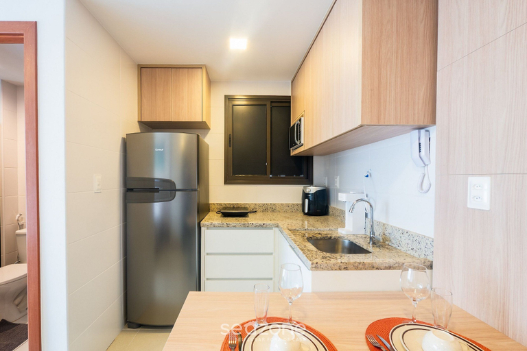 Private kitchen 5, Studio in Condo w/ Pool and Gym Ftw1106, Salvador