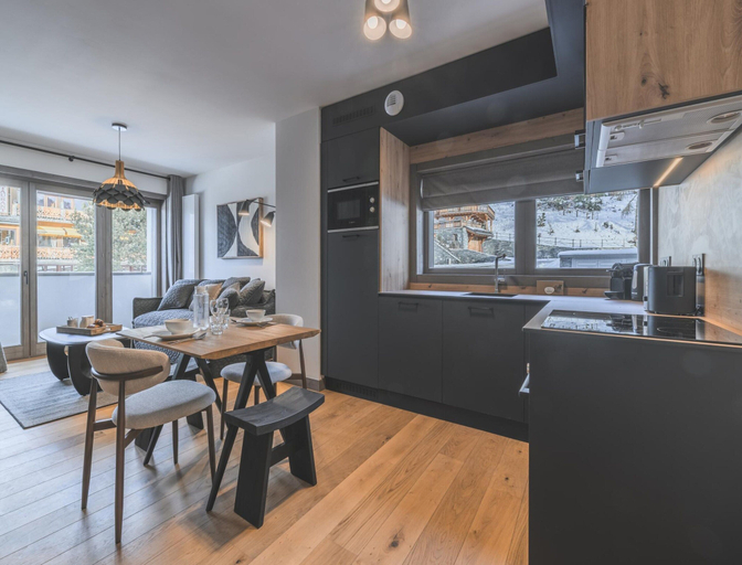 Private kitchen 3, Alpine Apartment in Peisey-Vallandry, Savoie