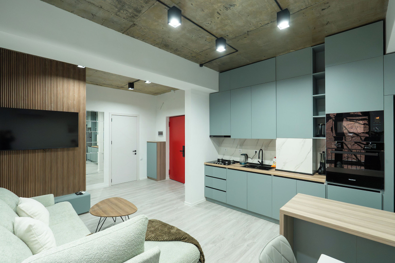 Living area 3, Bright 1BR apartment in Avlabari, Tbilisi