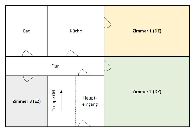Floor plans, Zimmervermietung Hansel, Meißen