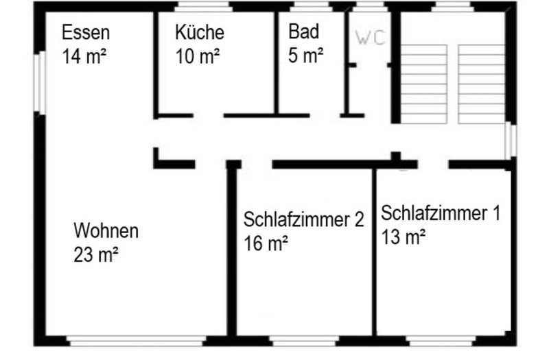 Floor plan, Ferienwohnung im Obergeschoss, Homberg, Schwalm-Eder-Kreis