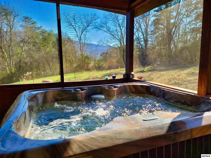 Room 2, Beautiful View Log Cabin Fireplace Hot Tub Arcade Pool Fishing, Sevier