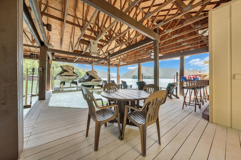 Outdoor dining 4, Lake Allure - Private Dock, Indoor Pool, and Hot Tub, Bedford