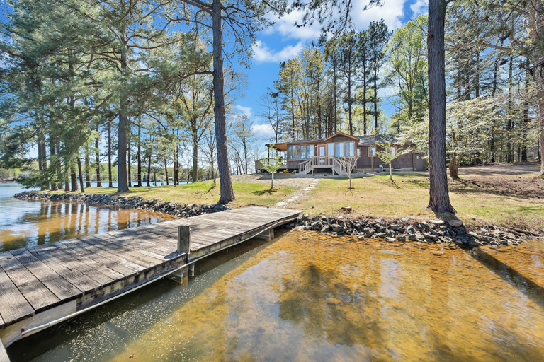 Exterior, Lake Harmony - Lakefront Home w/ Private Dock, & Fire Pit, Bedford