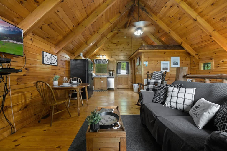 Room 3, Private Studio Log Cabin Hot Tub Fireplace Relax, Sevier