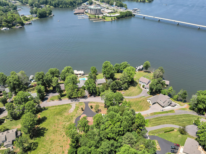 Aerial view, Lakeside Sunsets - Private Dock, Hot Tub & Firepit, Bedford