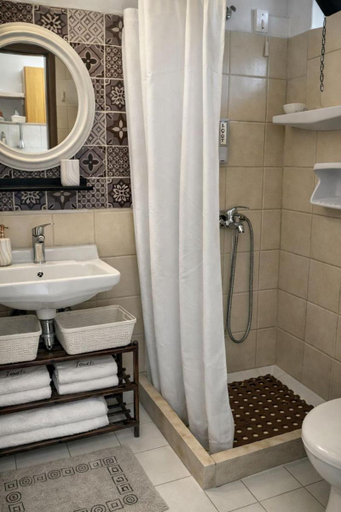 Bathroom, ANGELOS STUDIOS - Mediterranean Simple Living - Faliraki, Rhodes - Ground Floor 1 & 2, South Aegean