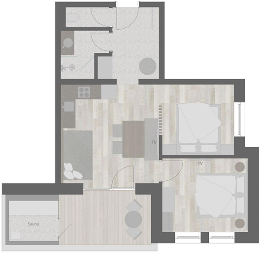 Floor plan, Familienapartment mit 2 SZ und Sauna im Souterrain, Zell am See