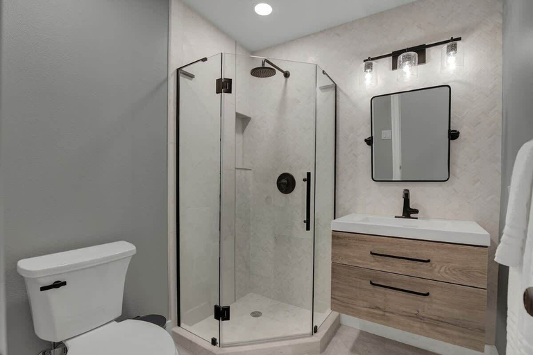 Bathroom 4, Upscale Home With Pool and Firepit - Close to Mercer St!, Hays