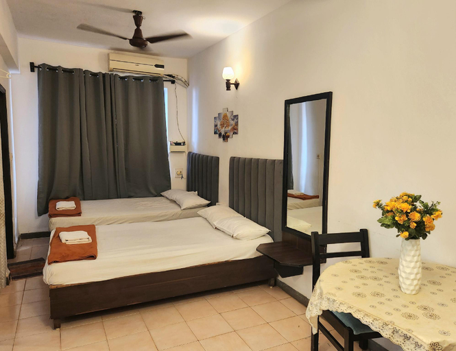 Bedroom 3, Welkin Stays | AC Apartment with Kitchen & Pool near Calangute Beach, North Goa
