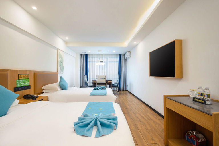 Bedroom 2, GreenTree Inn Express Hainan Haikou Lingao County 2nd Ring Road, Hainan