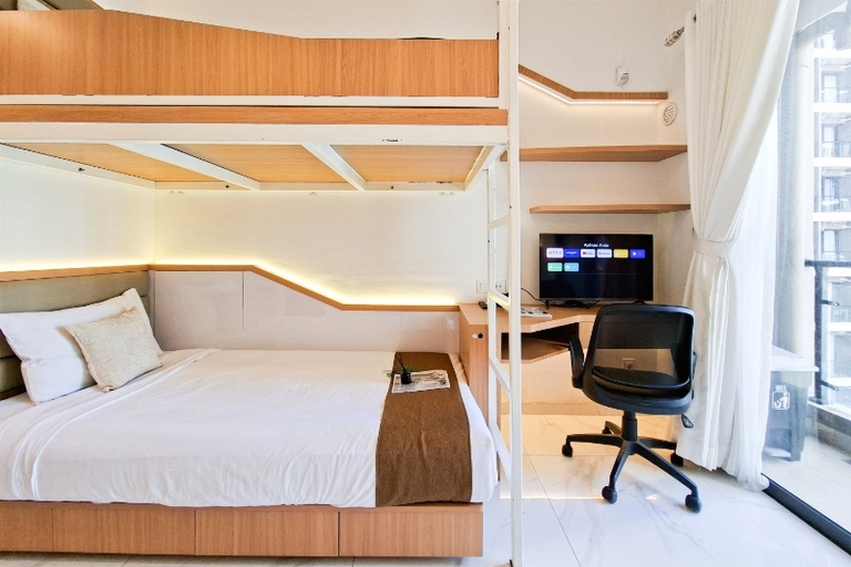 Bedroom 3, Bright and Comfortable Studio Room at Apartment Sky House BSD By Travelio, Tangerang Selatan