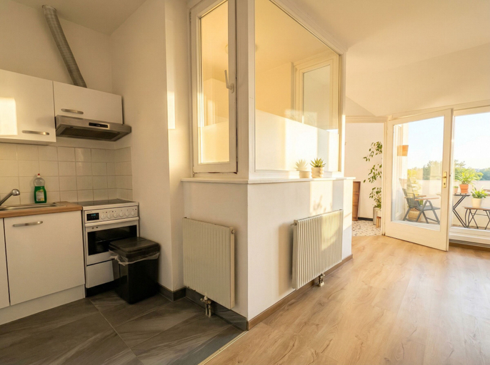 Private kitchen 2, Lovely 3BR Apt With Balcony Rennweg, Wien